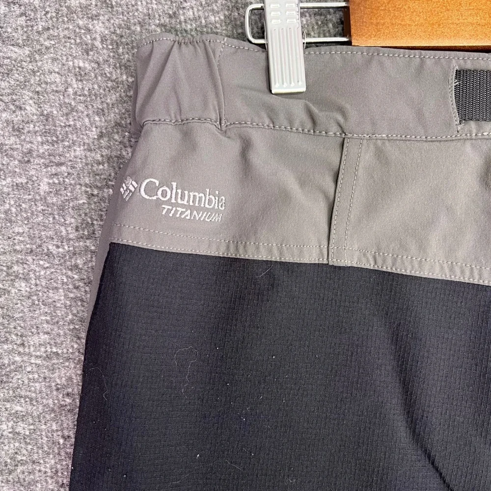 Columbia Titanium Pants Mens M Gray Belted Performance Hiking Omni Wick Outdoors